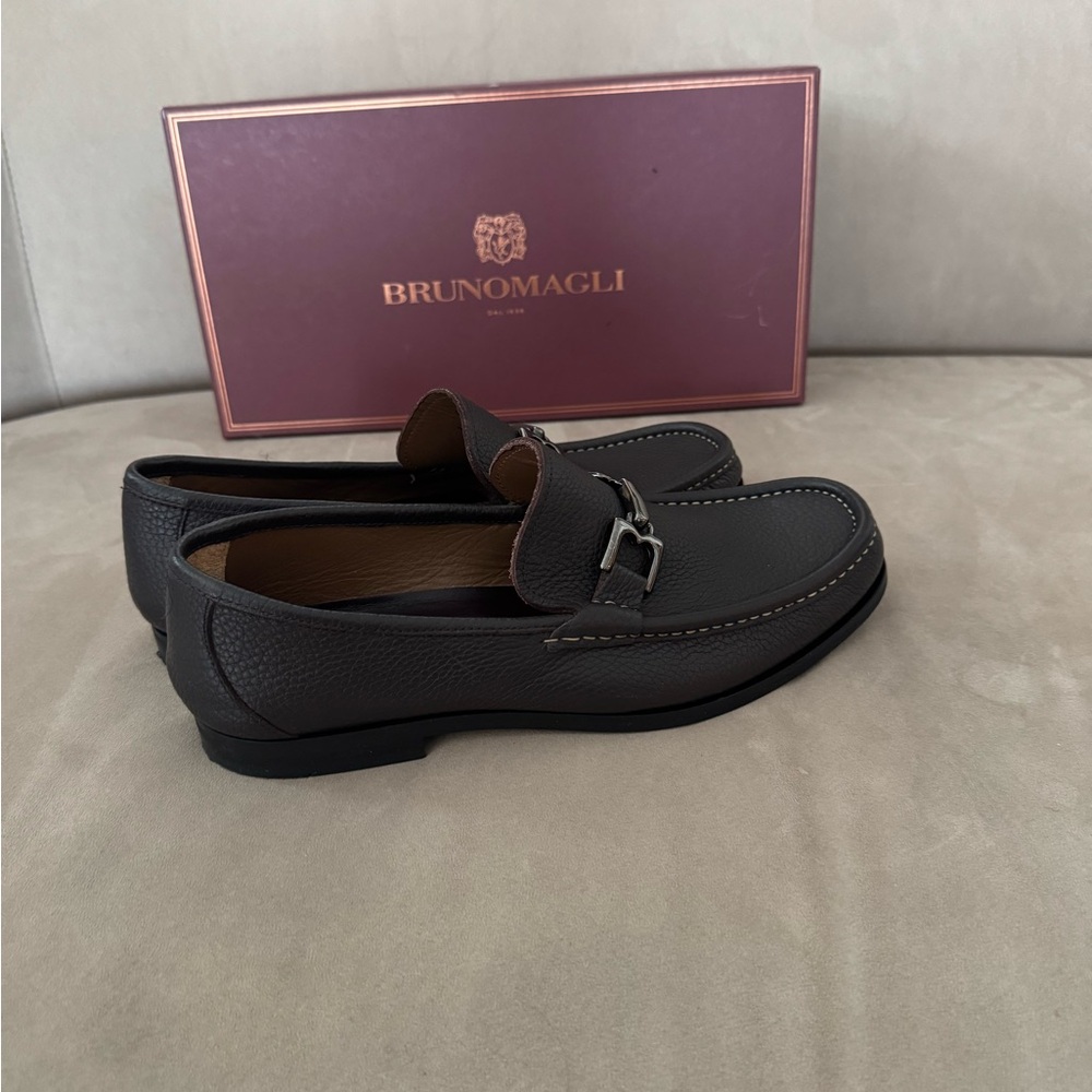Bruno Magli Enrico Black Calf Leather Horsebit Loafers Made in Italy 9